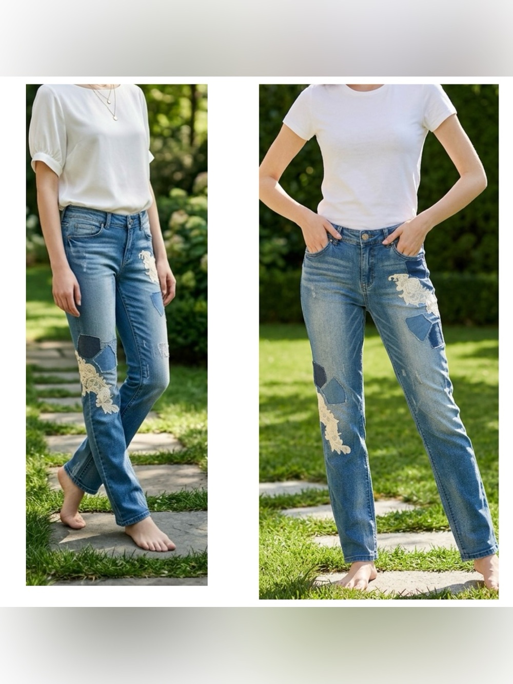 Vintage America Blues Women’s Sz 8R "Gratia Bestie" Boyfriend patchwork Jeans